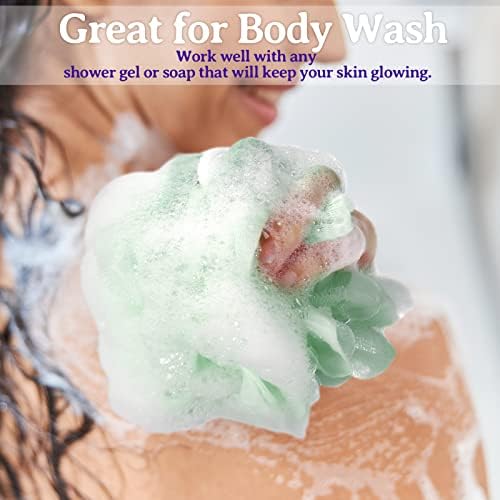 Umigy 36 Pcs Bath Sponge Shower 40g Loofahs Bulk Bath Luffas Exfoliating Body Scrubber Pack Soft Colorful Mesh Balls Puff Bathing Accessories for Men and Women Exfoliating Sponge