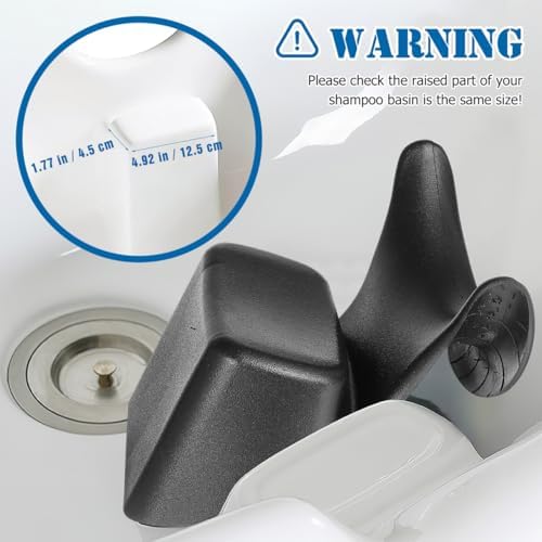POPETPOP Shampoo Bowl Neck Rest: Soft Silicon Salon Bsink Hair Washing Neck Support - Hair Spa Washing Basin Pillow for Salon Barbershop Home - Comfortable, Black