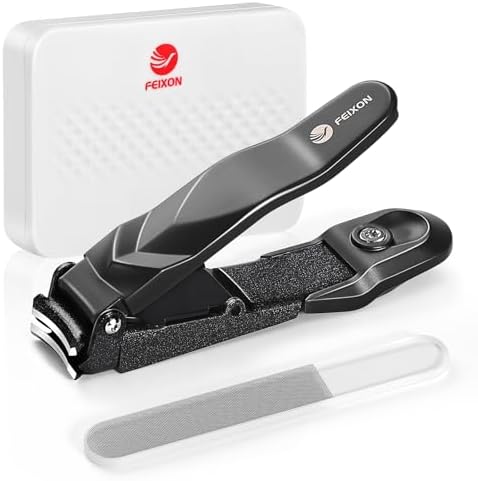 Nail Clippers for Men Women with Catcher,Heavy Duty No Splash Ultra Sharp Fingernail Clipper & Toenail Clippers,Nail Cutter with Nano Nail File for Adult,Seniors,Home,Travel,Gifts