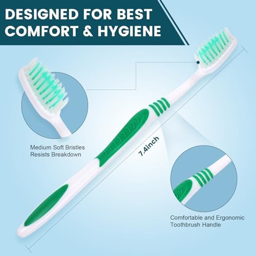 Navona 200 PCS Premium Individually Wrapped Bulk Toothbrush Pack, Disposable Toothbrushes, Kids Toothbrush, Medium Soft Bristle Toothbrushes, Ergonomics Handle, Perfect for Travel Hotel Donation