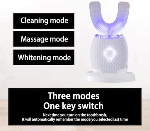 Ultrasonic Toothbrush for Adults Automatic Electric Toothbrush Portable Washable Soft Bristles 30s Automatic Timer Wireless Charging Dual-Use for Travel & Home (White, Adult)
