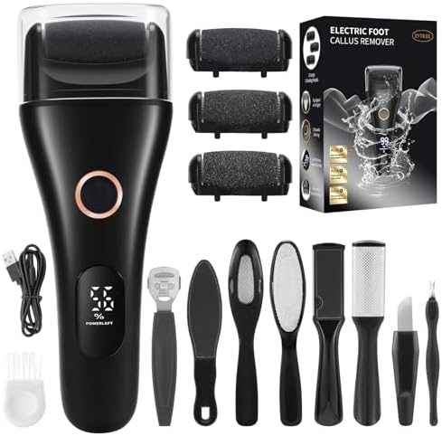 Electric Callus Remover for Feet Rechargeable - 3-Speed Adjustable Electronic Foot Filer, Effortless Smooth Feet from Hard Cracked Dry Dead Skin at Home - Pedicure Gifts for Women Men