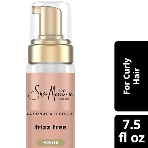 SheaMoisture Curl Mousse, Frizz Free, Coconut & Hibiscus 2-Pack – Moisture Lock & Define for Curly Hair, Wavy Styles, 7.5 Oz Ea
