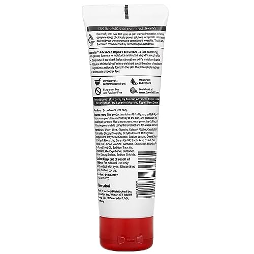 Eucerin Advanced Repair Foot Cream, Very Dry Skin, Light, Fragrance-Free, 3 oz