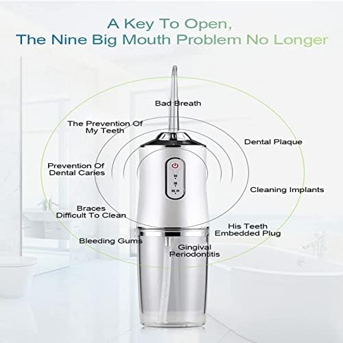Water Dental Flosser Teeth Irrigator with 3 Modes Cordless Water Teeth Cleaner with 4 Replace Sprinkler Head IPX7 Waterproof Rechargeable Portable for Travel Home Braces Bridges Care (Multicolor)