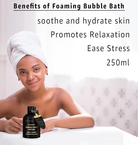Premium Bubble Bath Long Lasting Foaming Bubbles Romantic Bath for Couples Cherry Chocolate Oud Moisturizing Relaxing Stress Relief Calming Spa Gift