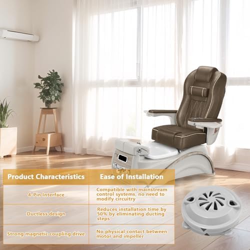 SuperDi Pipeless Magnetic Jet Head Motor for Pedicure spa Chair Part Magnetic Head (4 pin) BF-004 Pedicure spa Tubs Includes Propeller and Cap