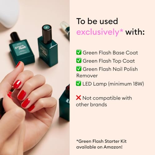 Manucurist - Green Flash Top Coat - Vegan LED Gel Nail Polish Top Coat - 12-Free - Plant-Based Ingredients - Made in France - 0.5 fl oz