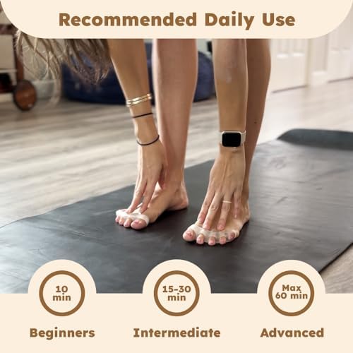 Awesome Toes Spacers & Separators, Fast Pain Relief from Hammertoe & Bunions, Two Pairs in Stylish Wooden Box, Latex-Free Rubber Toe Stretchers Used for Walking, Running & Yoga Practice