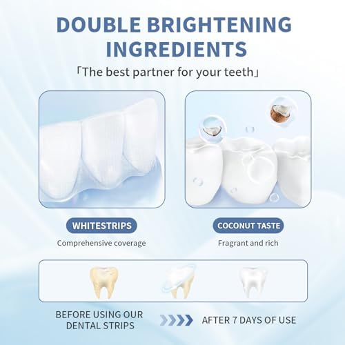 Somall 3-Day Rapid Teeth Whitening Strips for Sensitive Teeth,Professional 9D Enamel-Safe Whitening Kit, 28 Strips (14 Pack) Dentist Formulated & Certified Non-Toxic, Stain Removal for Coffee&Smoking