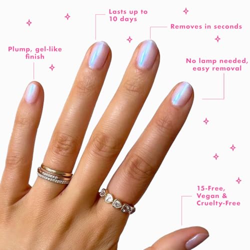 Olive & June Long-Lasting Nail Polish Plump, Gel-Like Finish No Lamp Needed, Lasts up to 10 days Salon-Quality Color at Home 15-Free, Vegan & Cruelty-Free, Chip-Resistant Shine Pink Goldfish