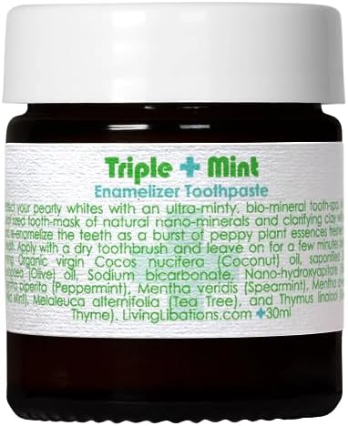 Living Libations - Organic Triple Mint Enamelizer Toothpaste | Natural, Wildcrafted, Vegan Clean Beauty (1 oz | 30 ml)