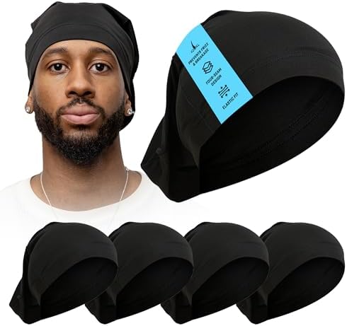 Unisex Dreadlock Cap | Hair Bonnet for Sleeping | Prevents Frizz & Breakage | Hair Protection from Dust and Debris | Sleep Caps - 5-Pack | PRIMERIVER