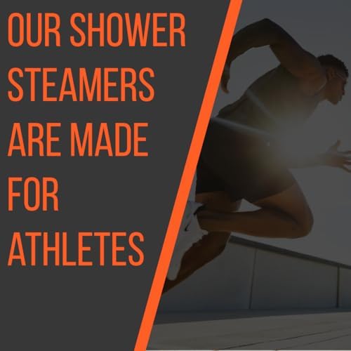 Pure Energizing Sport Shower Steamers - Natural Orange and Tea Tree Essential Oils, Made in USA, Energy Boost for Athletes, Best Relaxing Birthday Gift Set for Stress Relief, Recovery and Self Care