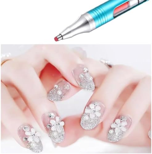 Diamond Art Pen Refillable Wax Pen for Diamond Painting, Metal 5D Diamonds Art Accessories Pens with a Multi Placer, Blue