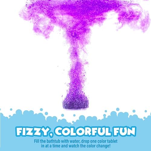 Tub Works® Bath Color Fizzies®, 150 Count, 3 Pack | Nontoxic & Fragrance-Free | Color Bath Drops Create Fun Bath Colors | Bath Color Tablets in 7 Colors for Variety | Bath Bombs for Kids Bath
