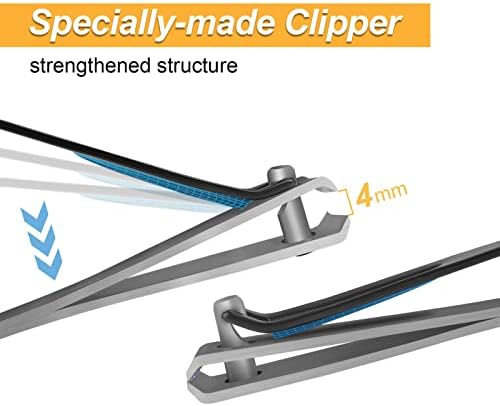 Foldable Long Handle Toenail Clippers Scissors, Easy Reach Pedicure Auxiliary Tools, Extended Nail Clippers for Seniors,Overweight, Hip and Waist Patients| Easy to Carry(with Magnifier, 32Inch)