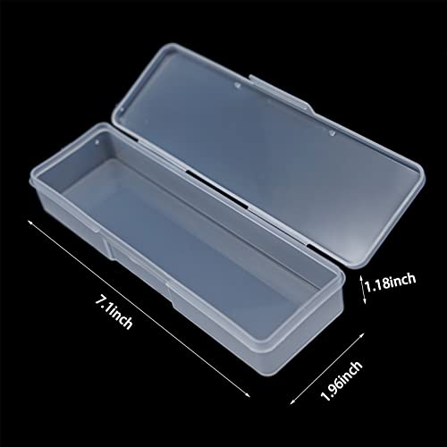 Manicure Tool Box, 8 Pieces Clear Box for Nail Tool, Transparent Personal Nail Box for Manicure, Plastic Nail Art Tool Box Storage Organizer Case Container for Organizing (7.1x1.96x1.18)