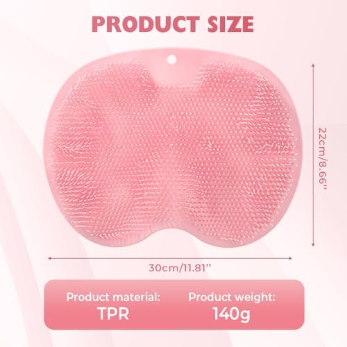 Silicone Shower Foot Scrubber Mat, 2025 New Foot Back Cleaning Pad Back Washer Exfoliating Bath Wash Pad, Shower Foot Scrubber Mat with Non-Slip Suction Cups (Blue)