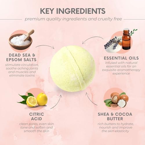 Levitural Bath Bombs Gift Set – Organic & Natural Spa Fizzies for Relaxation, Moisturizing, and Aromatherapy – Perfect for Women, Men, and Kids