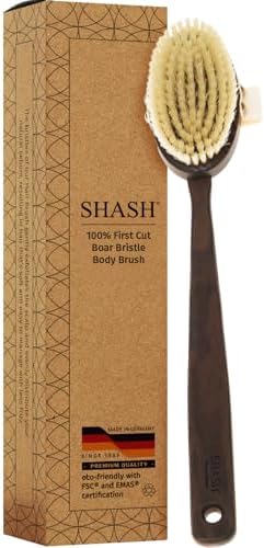 Made in Germany Since 1869 - Frist Cut 100% Boar Bristle Body Brush, Gently Exfoliates Skin for a Softer, Smoother Complexion, Dry Brush Body Scrubber Helps Promote Circulation for a Healthy Glow