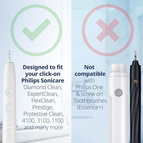 Toothbrush Heads Sensitive Compatible with Philips Sonicare Toothbrush Heads - Soft Replacement Heads for Sensitive Gums and Teeth - Gentle Brush Heads - White 8 Pack