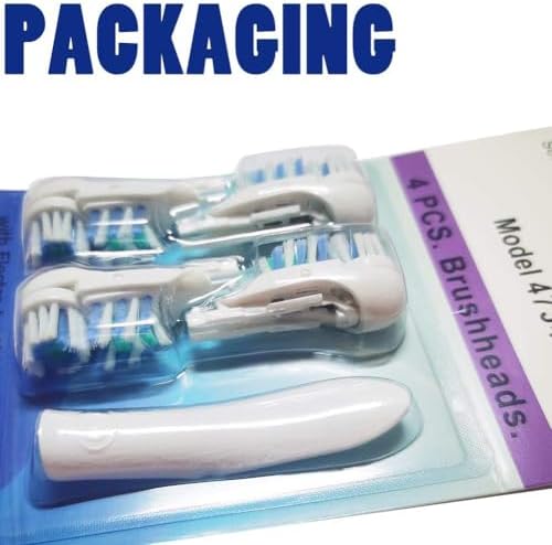 Sensitive Replacement Electric Replacement Toothbrush Heads (4 Count), Dual Clean Rotating Sets Compatible with Braun Oral B Cross Action Power 3733 4732
