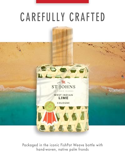 West Indian Lime Cologne for Men. 4 Oz Spray Cologne Fresh Lime in Signature Bottle. St Johns Fragrance Company