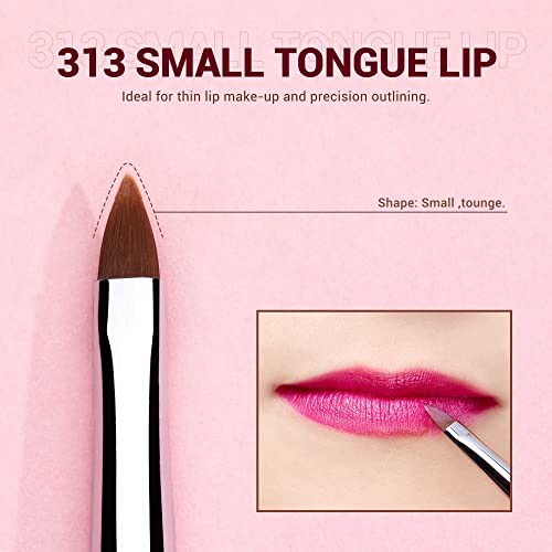 Jessup Lip Brush Set, Professional Lip Makeup Brushes for Lipstick Streak-Free Contour Define and Accentuate, Premium Synthetic Hair, 5pcs T325