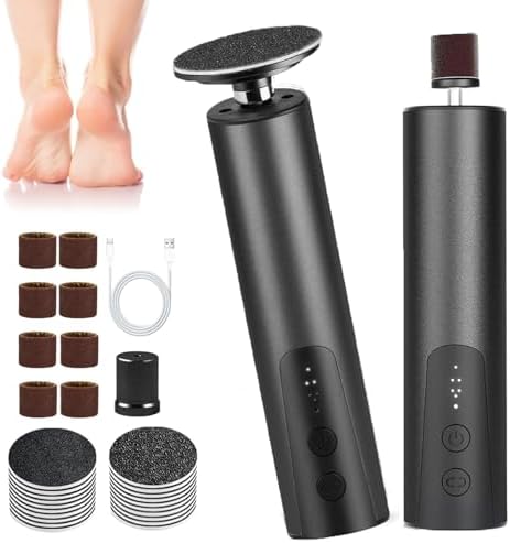 Electric Foot Callus Remover, 2 in 1 Electric Foot File Nail Grinder with 6 Speed, Rechargeable Callus Remover for Feet with 2 Mode Disc Sandpaper, Foot Sander Tool for Feet Dry Dead Skin