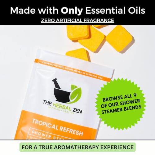 Tropical Refresh Shower Steamers Aromatherapy with Citrus Essential Oils,Made in the USA Shower Bomb Aromatherapy, Self Care Gift, Spa Day Gifts, Birthday Gifts, Gift for Her
