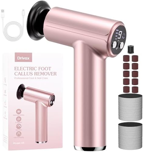 Electric Callus Remover for Feet, Rechargeable Electric Foot Callus Remover Pedicure Tool with 70pcs Sandpapers, Professional Foot File for Dead Skin, Calluses - Pink