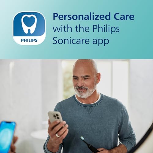 Philips Sonicare DiamondClean Smart 9700 Electric Toothbrush, Sonic Toothbrush with App, Pressure Sensor, Brush Head Detection, 5 Brushing Modes and 3 Intensity Levels, Lunar Blue, Model HX9957/71