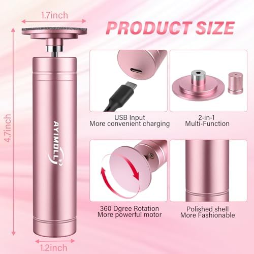 Electric Foot File - Adjustable Speed 1000RPM Callus Remover for Feet, 2 in 1 Foot Nail Grinder with 60Pcs Sandpaper Discs, Professional Pedicure Tool for Women Men Dead Dry Crack Skin Calluses
