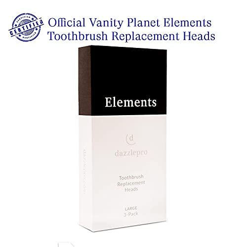 Elements Toothbrush Heads - Compatible With Elements Sonic Toothbrush, Large, Soft Bristles, Large- Replacement Brush Heads, Large (Pack of 3)