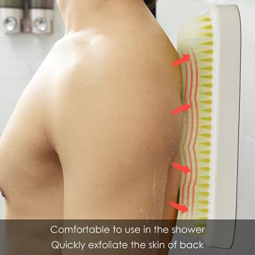 Wall Mounted Back Scrubber for Shower, Exfoliating Bath Wash Pad, Hands-Free Back Body Brush Scrubber for Men Women