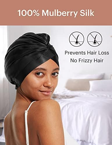 LilySilk Silk Bonnet for Sleeping Womens 100% Mulberry Silk Sleep Cap Hair Wrap for Curly Long Hair