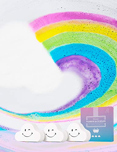 Somall Ribivaul Rainbow Bath Bombs XXXL Size 6.5 oz 3 Handmade Bath Bombs with Natural Ingredients, Bath Bomb for Kids with Colorful Bubbles, Great Gift Idea for Halloween, Christmas