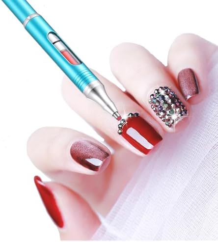 Diamond Art Pen Refillable Wax Pen for Diamond Painting, Metal 5D Diamonds Art Accessories Pens with a Multi Placer, Blue