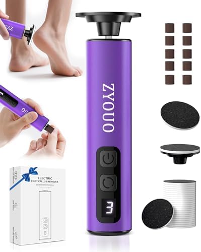 Electric Callus Remover for Feet, Portable 1800mAh Rechargeable, 1-9 Adjustable Speed Settings, Electric Foot File for Stable Pedicure, Nail Care, Home and Travel Use