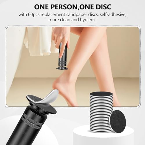 Professional Electric Foot Callus Remover 1200 RPM Adjustable Speed Metal Foot Grinder for Dead Skin Automatic Heel Sander with Replacement Sandpaper Discs for Women Men Feet Pedicure Tools (Black)