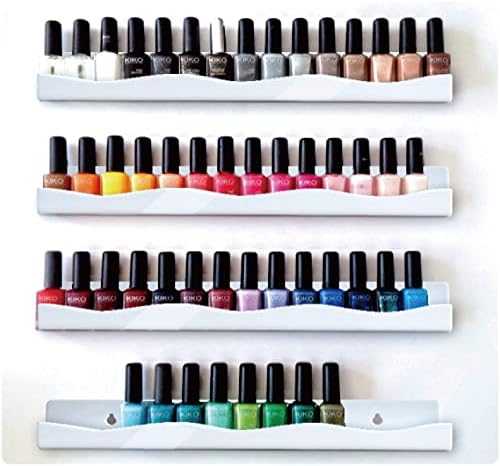 YMVV 15" Nail Polish Racks Wall Mounted Shelf,6 Pack White Acrylic Nail Polish Organizer Nail Supplies for Nail Techs,Great Display for Salons Retailers