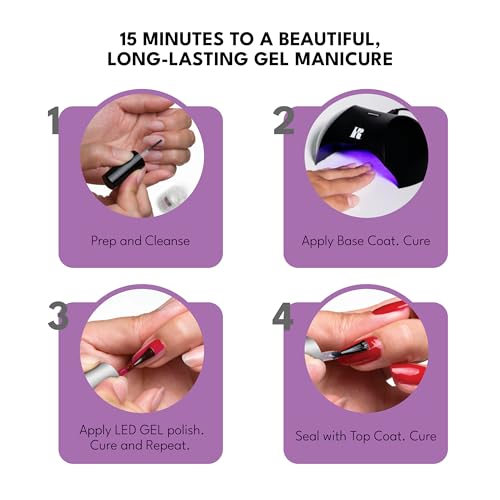 RC Red Carpet Manicure Fortify & Protect LED Gel Top Coat – High Shine Top with Vitamin A & Biotin, Long-Lasting, Strengthens Nails, No Chipping or Peeling (0.3 Fl Oz)