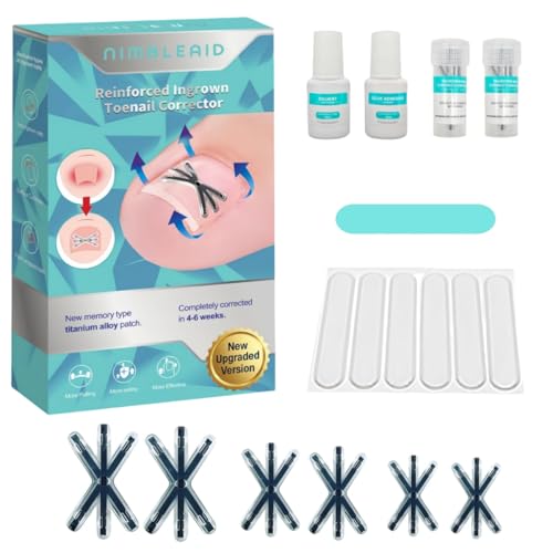 Upgraded Titanium Alloy Ingrown Toenail Corrector with Upgraded 6-Angle Shape,3x Stronger Pull Force,Ingrown Toenail Removal Kit, Ingrown Toenail Treatment for Women and Man (Large Size-6 Packs)