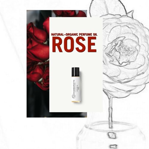 Rose Perfume Oil, Natural Organic, Botanical Fragrance, Pure Essential Oil Blend, Roll-On 10ml