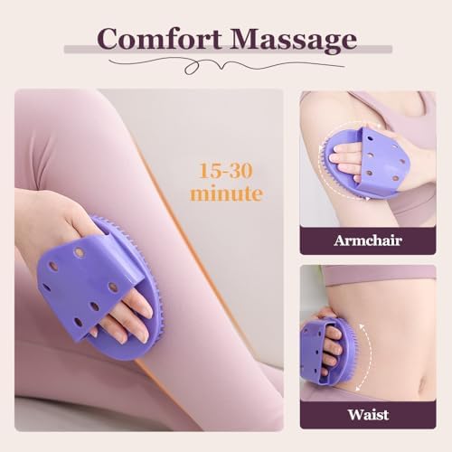 Meridian Brush Massage Brush, New Beauty Salon Professional Custom Meridian Brush, Meridian Massage Brush, Full Body Relaxation Comb, Portable Body Handheld Wood Therapy Massage Tools (Light Purple)