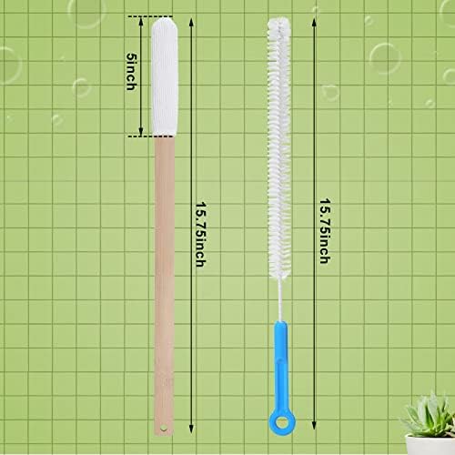 Yaomiao Set of 2 Long Handle Toe Brush 15.75 Inches Wooden Foot Towel Brush with Reusable Remove Soft Drying Covers for Foot Scrubber Cleaning Between Toes