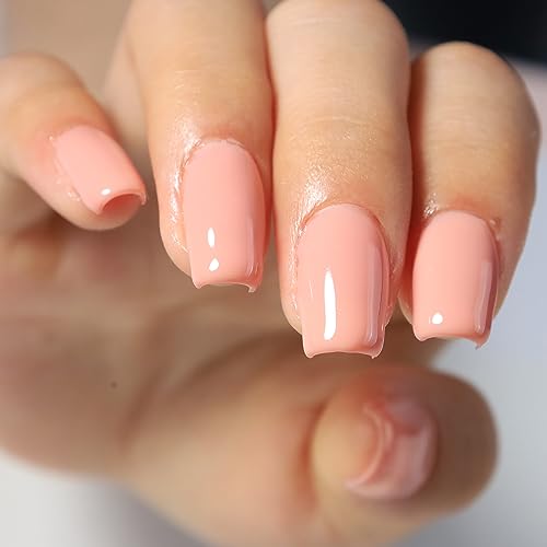 FZANEST Rubber Base Gel Polish, 6pcs*7.5ml Builder Gel Jelly Sheer Natrual Nude Pink in a Bottle UV Gel Polish Kit, Structure Quick Extension Gel