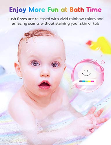 Somall Ribivaul Rainbow Bath Bombs XXXL Size 6.5 oz 3 Handmade Bath Bombs with Natural Ingredients, Bath Bomb for Kids with Colorful Bubbles, Great Gift Idea for Halloween, Christmas