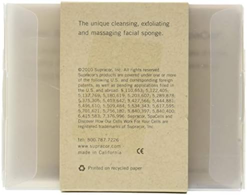 Supracor SpaCell Facial Sponge - Face Scrubber, Honeycomb Face Exfoliator for Smoother, Softer, and Younger Looking Skin, Black, One Pack